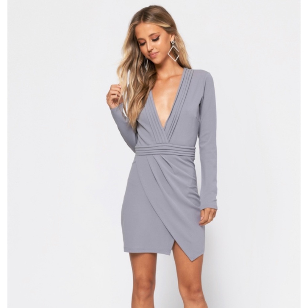 Tobi Ava Grey Long Sleeve Dress